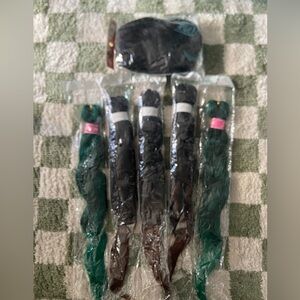 Braiding Hair 25” 3B Dark Brown Ombre and Green Black with 3B Ombre Wig